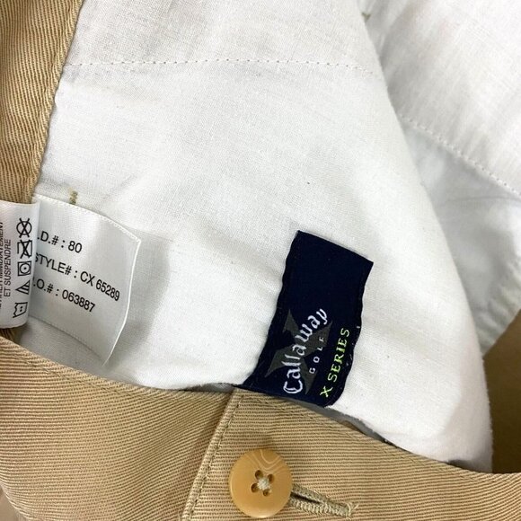 Callaway Golf X Series Pleated Front Chino Pants Size 38 Beige / Tan (39x32) - Picture 4 of 16